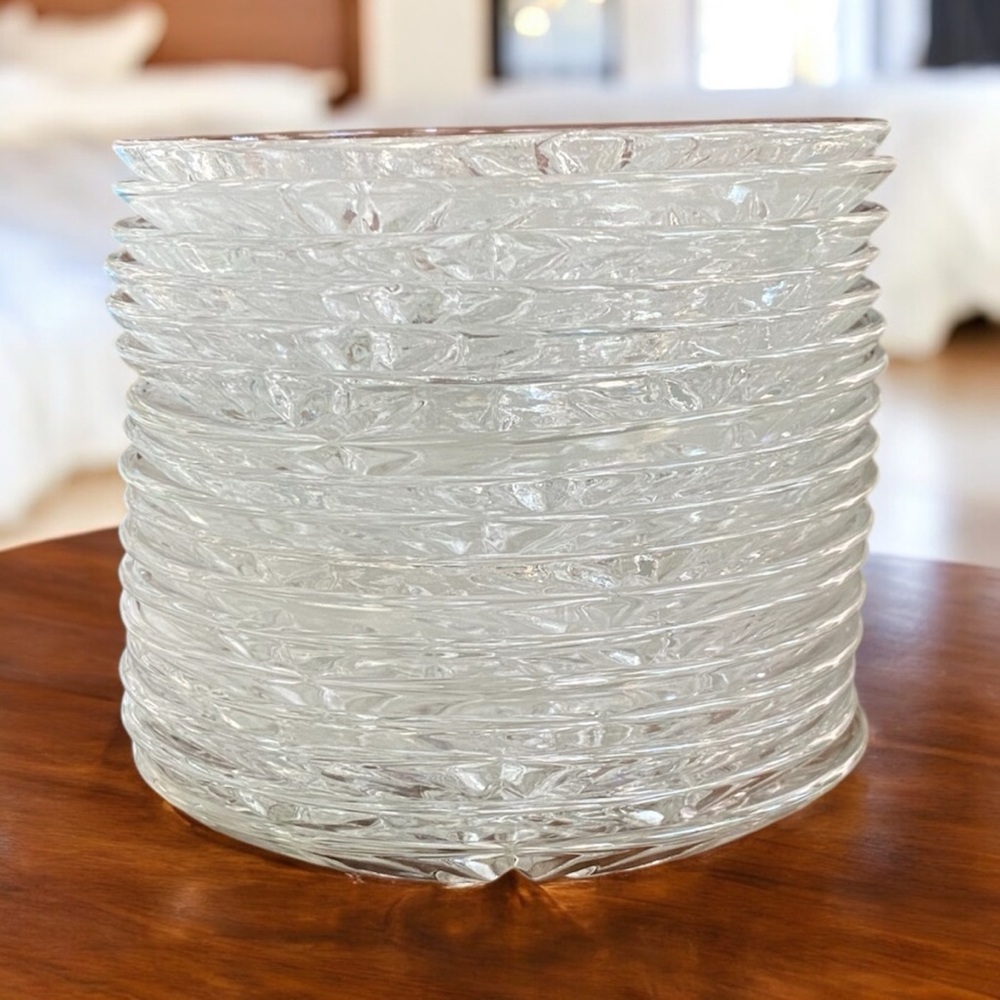 Vintage Anchor Hocking EAPC Glass Coasters 4.5" Starburst Set of 18